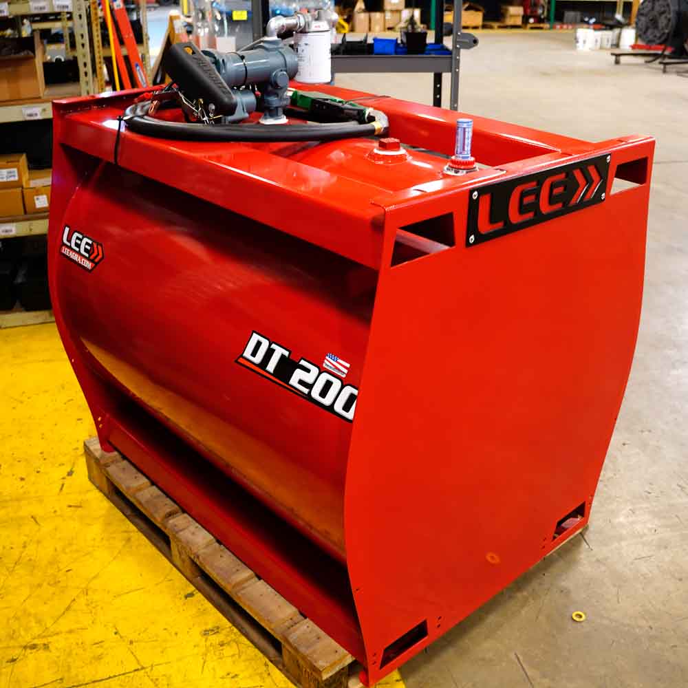 LS-LEE-DT-200-Diesel-Fuel-Tank-Red-13GPM-Pump-Hose-Swivel-Auto-Nozzle-3517