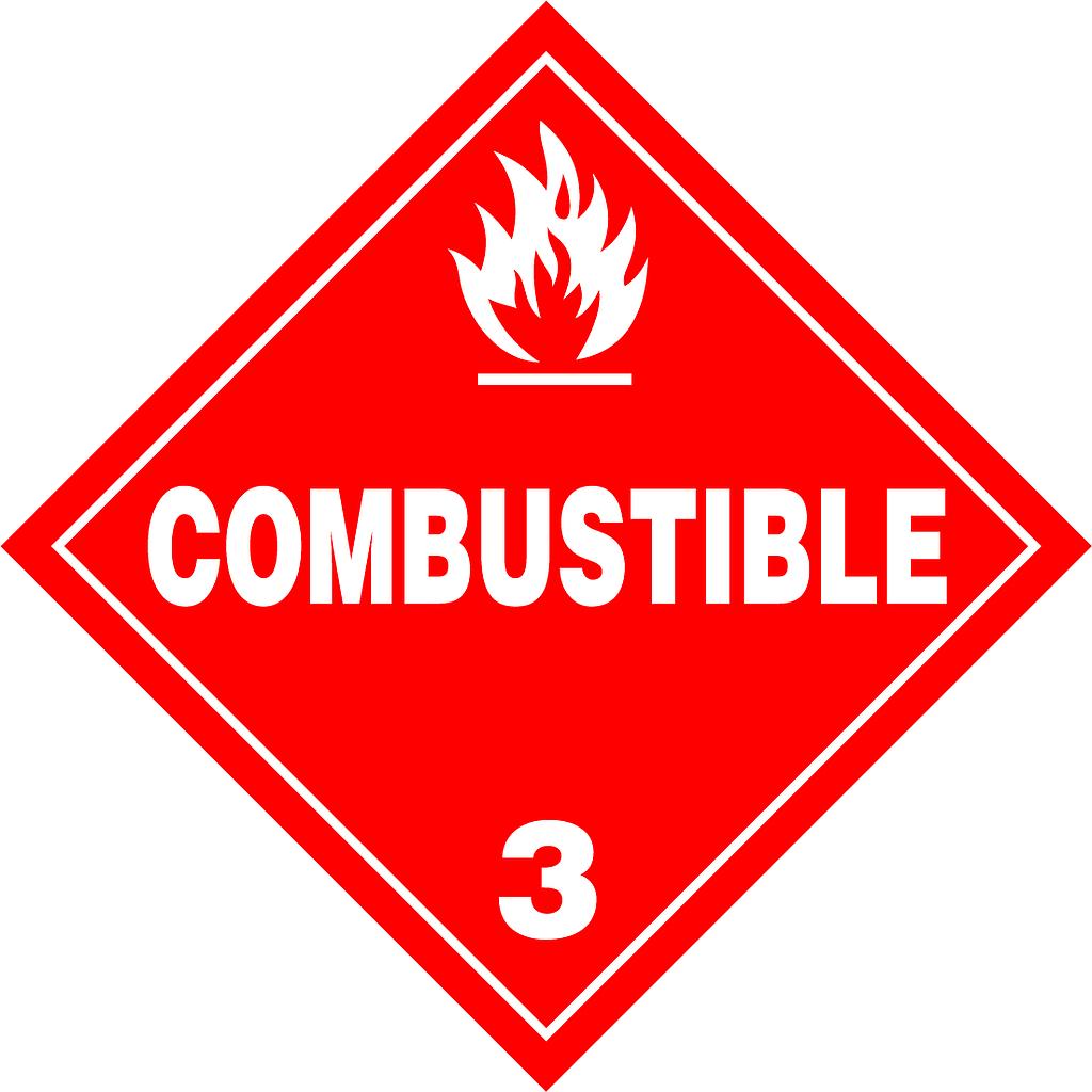Decal Combustible  3 Placard